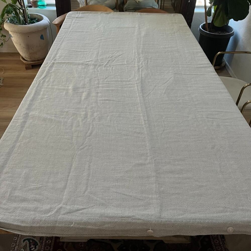 Area Linen Cotton Full Queen Duvet Cover Woven Geometric Diamond Pattern